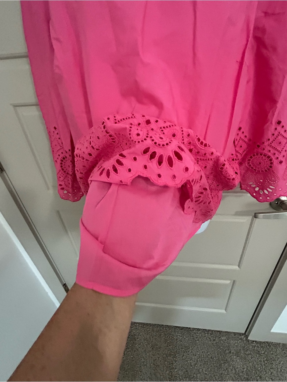 Talbots Pink Eyelet Tunic Top - Picture 7 of 8
